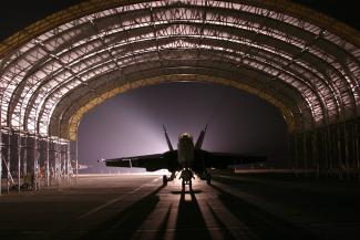 Fighter jet plane in hangar Fighter Jet Plane in hangar